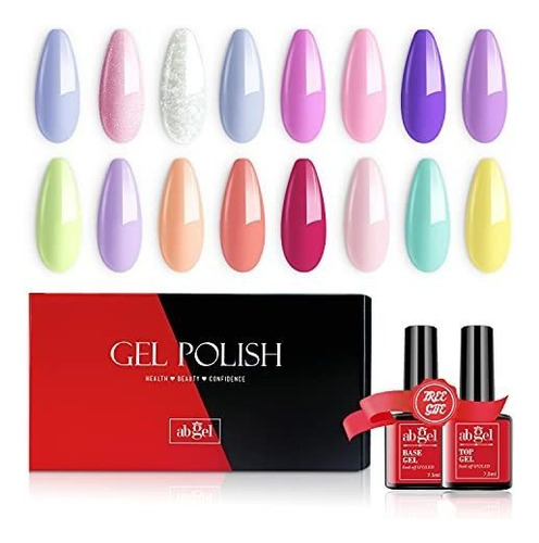 Esmalte De Uñas - Ab Gel 18 Pcs Nail Polish Set,16 Color