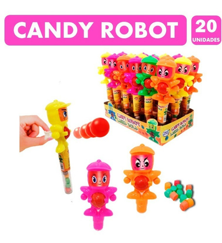 Dulces Candy Robot Lanza Bola Mabú - Display De 20 Unidades.