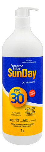 Protetor solar  Sunday  Protector Solar 30FPS  en creme 1L