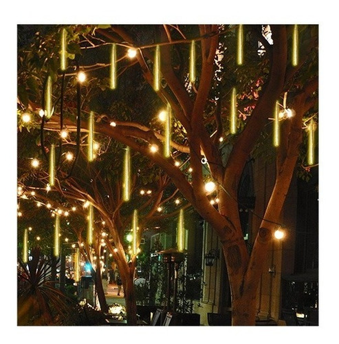 Guirnalda Luces Led Calida Efecto Gota Lluvia Tubitos 50cm