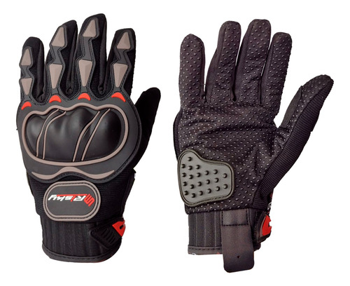 Guantes Con Antiderrapante Negro Para Motociclista