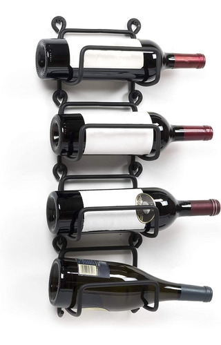 Modular Hierro Forjado Vino Rack Montado En La Pared Negro C