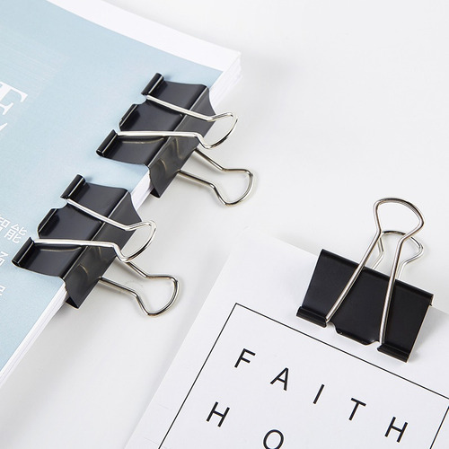 Prendedor De Papel Binder Clip 51mm Caixa Com 12 Unidades