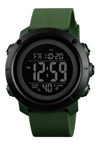 Reloj pulsera digital Skmei 1426 con correa de poliuretano color verde - fondo negro