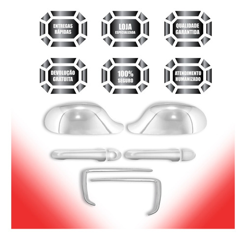 Strada 19 Cromado Apliques Retrovisor Maçaneta Farol Milha