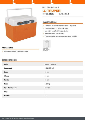Hielera De 9.4 L Truper 62121