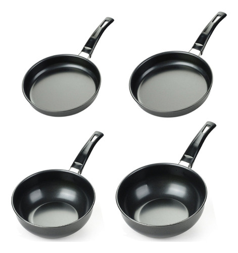4 Sartenes Hierro Fundido Sartén Antiadherente 16/18 Cm