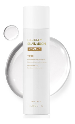Tónico Facial Missha Cell Renew Snail Mucin Vitamina C 150 M