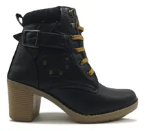 Comprar Botas Botin Dama Tacon Ancho Cuadrado Moda Mujer Comodo 1410
