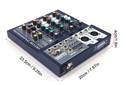 Mesa De Mezclas Mixer Professional Sound De 4 Canales Para