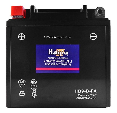 Bateria Haijiu Hb9-b-fa 12n9-4b-1 Rouser 180 220 Hd254 - Fas
