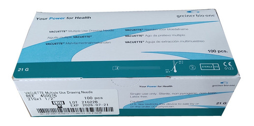 Vacutainer Multiple 21gx 1 1/2 X 100 Unds