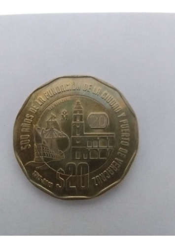 Moneda 20 Pesos, 500 Años De La Fundación De Veracruz