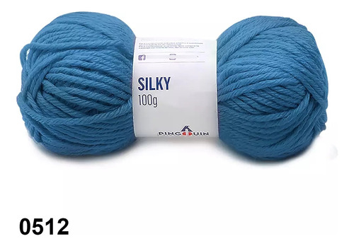 Lã Silky Pingouin 100g 83mts Tex 1200 Crochê E Tricô Cor 0525- Blue