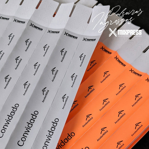 Imagem 6 de 7 de Kit 400 Pulseiras Nylon P&b + 400 Ingressos Impressão Color
