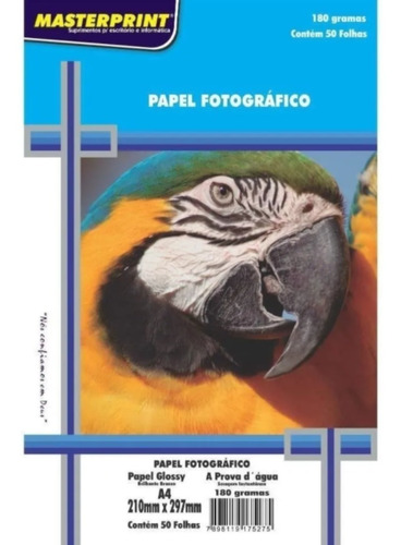 Papel Fotográfico Foto 180g A4 Glossy 100 Folhas Premium