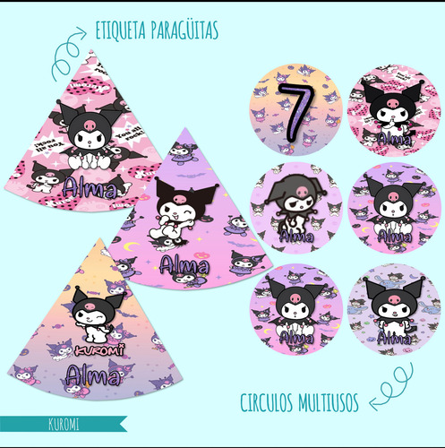 Kuromi Kit Cumpleaños Imprimible Editable Candy Bar