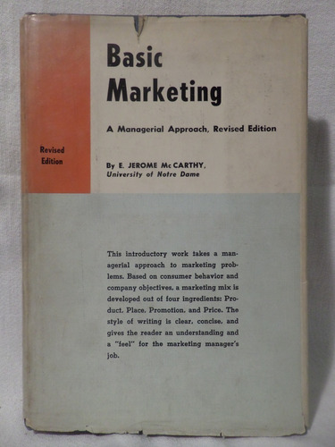 Basic Marketing, E Jerome Mc Carthy,1964, U S A