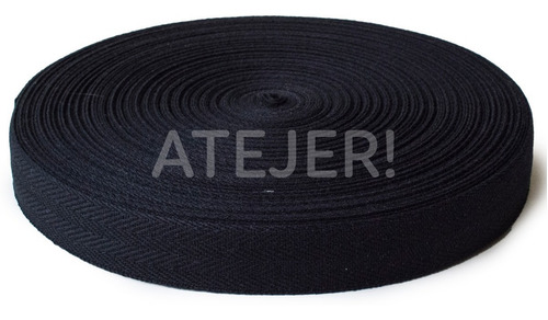 Imagen 3 de 4 de Cinta Hilera Liviana De Algodón 25mm X 50 Mts Negra