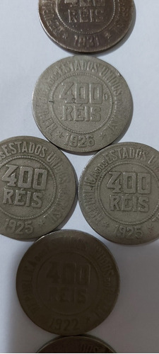 Vendo 6 Moedas De 400 Réis, 1920, 1922, 1925, 1926 E 1931.
