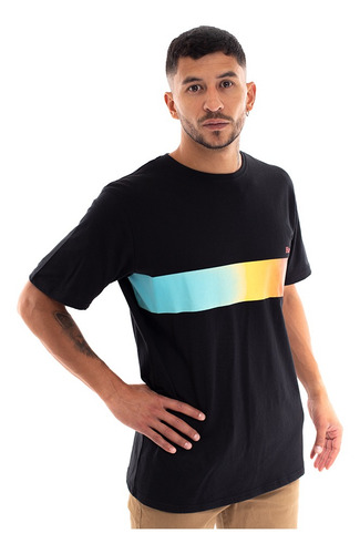 Imagen 2 de 6 de Polera Manga Corta Hombre Hang Loose Gradiente Negro