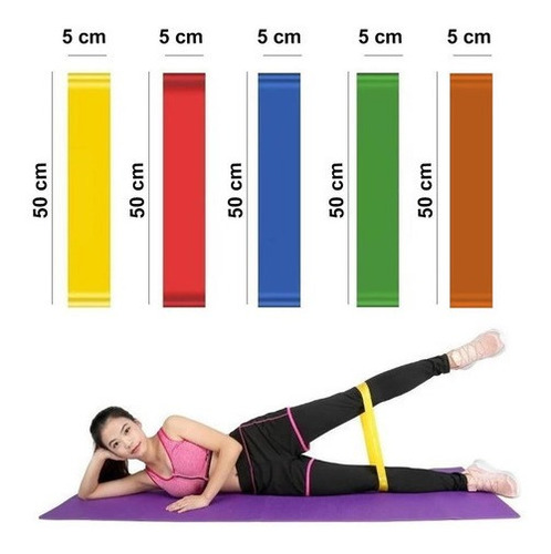 Set De 5 Bandas Elásticas Cintas De Resistencia Para Ejercic