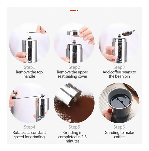Molinillo De Café Manual Portátil De Acero Inoxidable