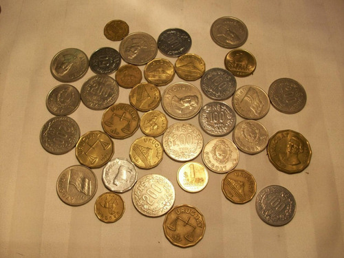Imagen 1 de 2 de Moneda Lote Antiguo Coleccion/urugua Descontinuado 1976/89