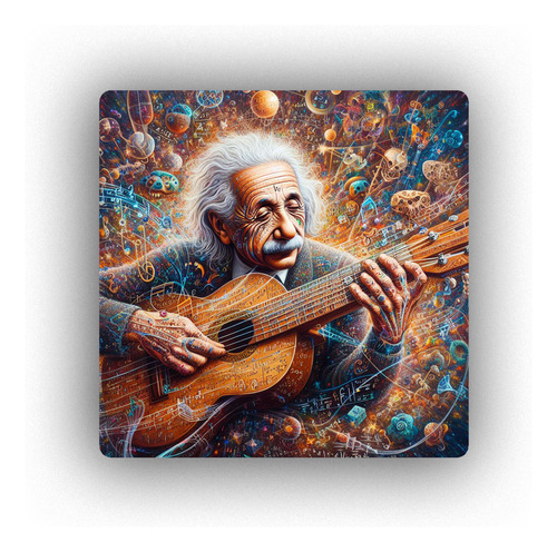 Mousepad Einstein Tocando Viola Guitarra Musica