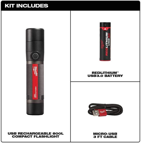 Linterna De Enfoque Giratorio Recargable Usb 1100l Milwaukee