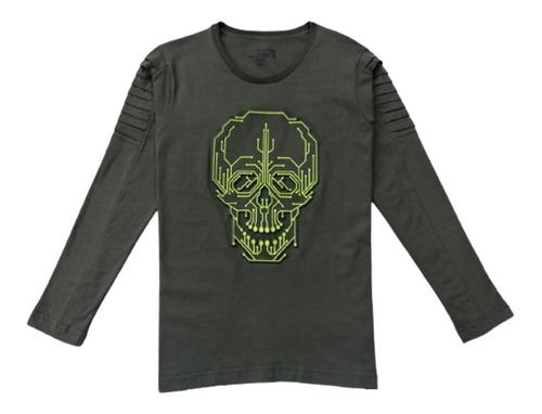 Playera Manga Larga Para Hombre Calavera Calaca 5038