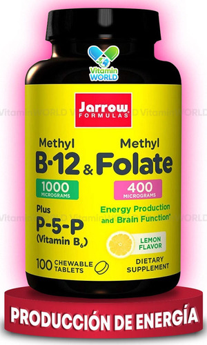 Jarrow Metil B12 Y Metilfolato 100 Tabletas Masticables