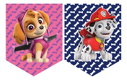 Banderines De Feliz Cumpleaños De Diseño Paw Patrol Multicolor Paw Patrol
