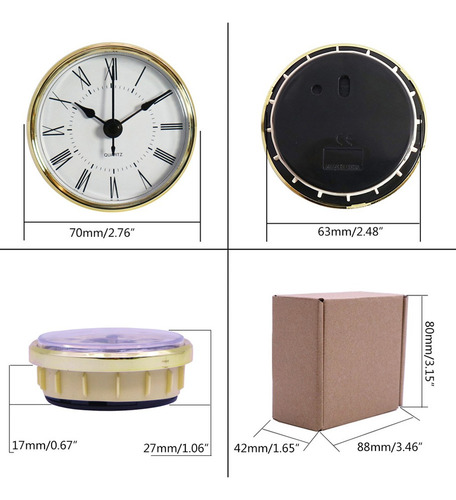 Reloj De Cuarzo Redondo De 70 Mm Con Número Romano Dorado