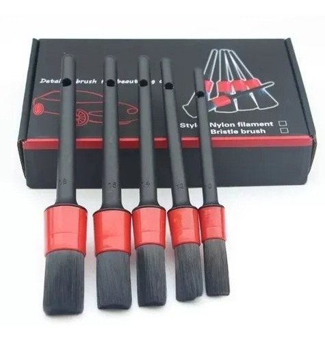 Kit  5 Cepillos Pinceles Detailing Detallado Automotriz 