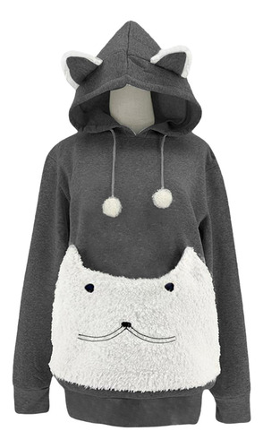 Sudadera Con Capucha Para Mascotas Sudadera Informal M Gris
