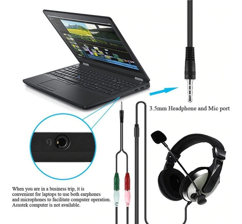 Imagen 3 de 7 de Cable Audio Divisor Triestereo 1 Macho A 2 Hembras 3.5 Mm