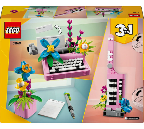 Lego Creator 3en1 Máquina De Escribir Con Flores Set 31169 363 Lego Creator