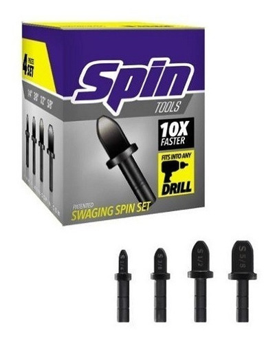 Alargador De Tubos Spin Sspin500 Kit - 1/4 3/8 1/2 E 5/8 Cor Preto