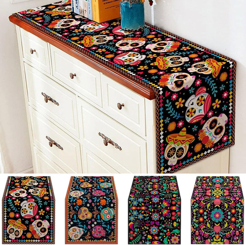 4pcs Mantel De Calavera De Tela De Calavera De AzĂșcar Floral