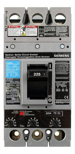 Interruptor Caja Moldeada 3p 225 Amp 600v Siemens Fxd63b225l