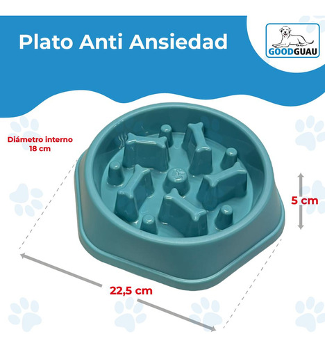 Plato Anti Ansiedad Come Lento Mascota Perro Gato - Goodguau