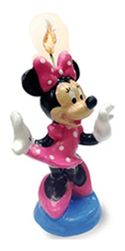 Vela Velita Minnie Mouse Rosa Pink Cera Figura Cumpleaños Gm