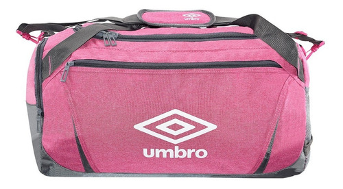 Bolsa Deporte Umbro® Gym, Fitness, Sport Bag, Maletín Viaje Color Rosa/Gris