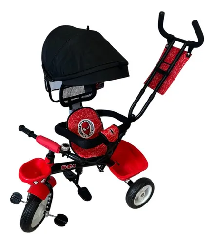 Triciclo Spiderman Asiento Giratorio Y Manija Direccional