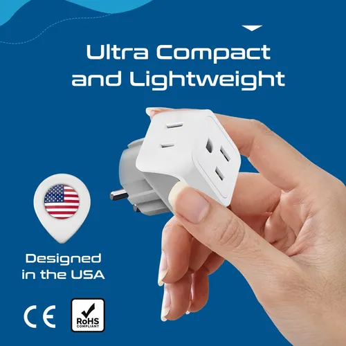 Adaptador De Viaje Ceptics Denmark, Tipo K, Doble Entrada Pa