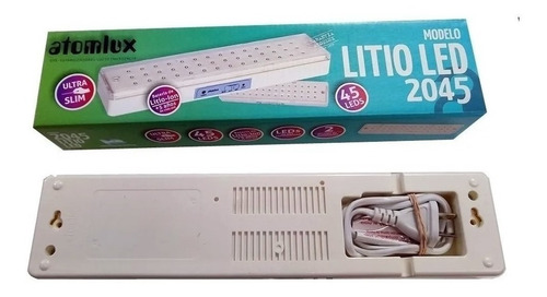 Imagen 3 de 8 de Luz de emergencia Atomlux 2045LITIO-LED con batería recargable 220V blanca