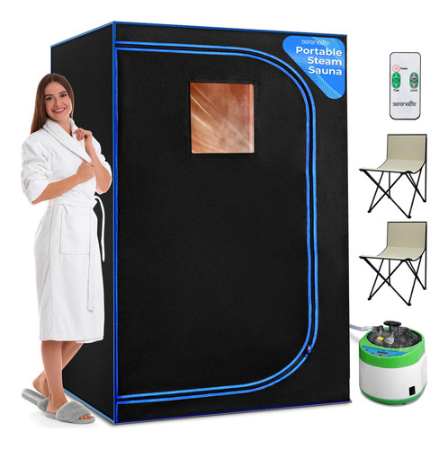 Sauna Portátil Serenelife Para 2 Personas Con Vapor 4l