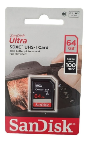 Tarjeta Memoria Sandisk Ultra Sdxc Uhs-i Card 64gb 100mb/s