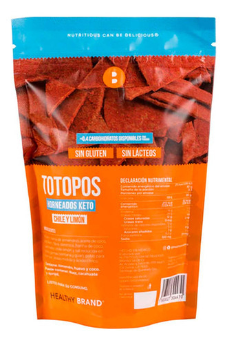 Totopos Horneados Keto Healthy Brand Chile Y Limón 100 G